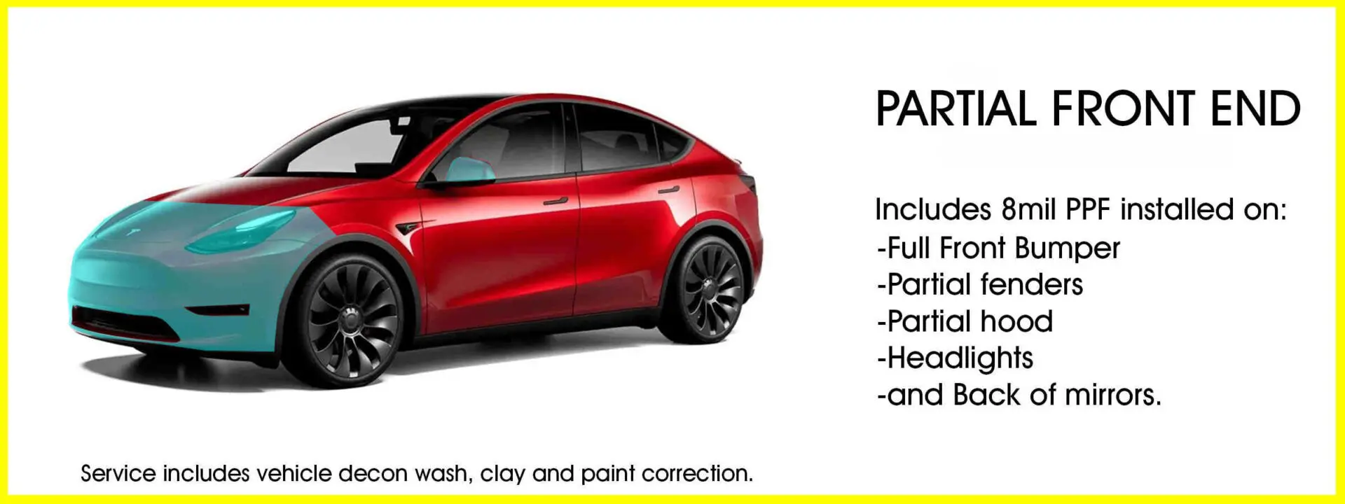 A red car with the words " paint correction ".